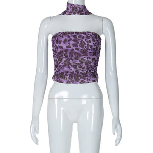 The Leopard Spice | Leopard Print Strapless Tube Crop Top - Negative Apparel