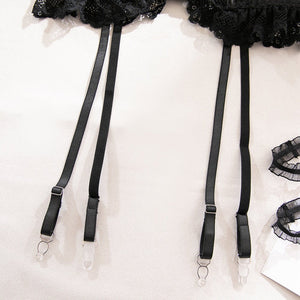 The Midnight Aura | High - Waist Sheer Lace & Mesh 2 - Piece Set - Negative Apparel