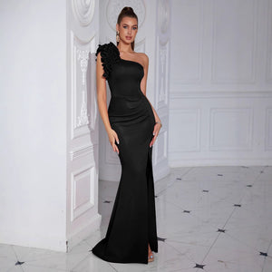 The Midnight Gala | French High - End Off - Shoulder Maxi - Negative Apparel
