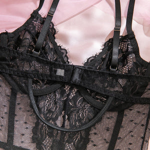 The Midnight Muse | Sheer Lace & Mesh Sculpting Bodysuit - Negative Apparel