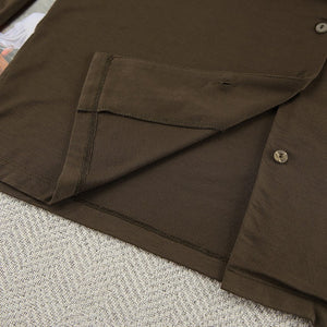 The Modal Ease | Solid Color Collared Long - Sleeve Top & Pants Pajama Set - Negative Apparel