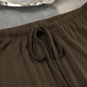 The Modal Ease | Solid Color Collared Long - Sleeve Top & Pants Pajama Set - Negative Apparel