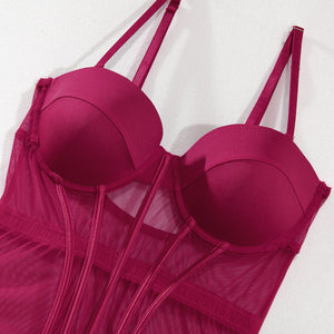 The Noir Allure | Underwire Mesh Garter Set - Negative Apparel