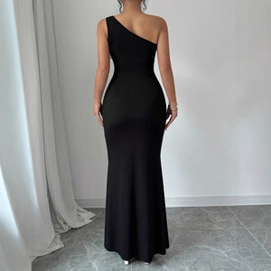 The One - Shoulder Bloom | Women's Off - Shoulder Floral Bodycon Maxi Dress - Negative Apparel