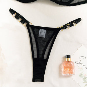 The Onyx Ring | Sheer Underwire Mesh Lingerie Set - Negative Apparel