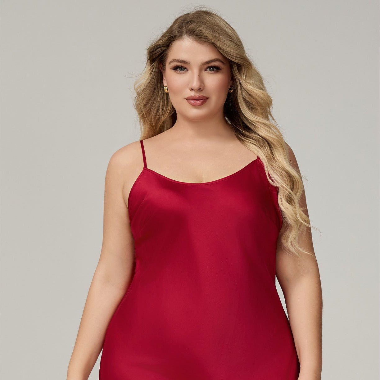 The Satin Charm | Solid Color Strap Mini Satin Sleep Dress - Negative Apparel