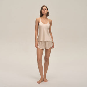The Satin Glow | Solid Color Satin Cami & Shorts Sleep Set - Negative Apparel