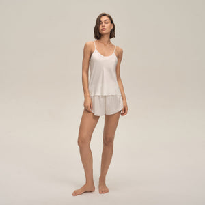 The Satin Glow | Solid Color Satin Cami & Shorts Sleep Set - Negative Apparel