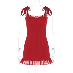 The Satin Siren | Solid Color One - Shoulder Strap Mini Dress - Negative Apparel