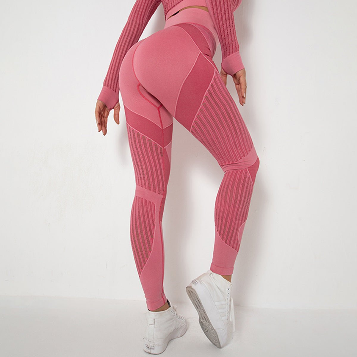 The Sculpt - Flex | Seamless Mesh - Panel High - Waist Yoga Pants - Negative Apparel