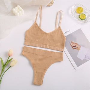 The Seamless Yoga Flow | Women's Seamless Sports Bra & Thong Bodysuit Set - Negative Apparel