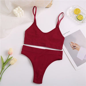 The Seamless Yoga Flow | Women's Seamless Sports Bra & Thong Bodysuit Set - Negative Apparel