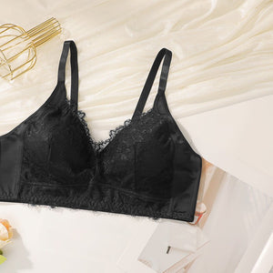The Sheer Temptation | Plus Size Ultra - Thin Lace Wireless Bra - Negative Apparel