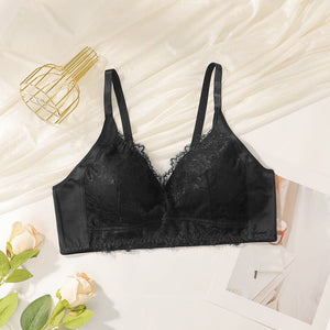 The Sheer Temptation | Plus Size Ultra - Thin Lace Wireless Bra - Negative Apparel