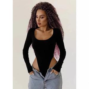 The Siren Edge | Women's Off - Shoulder Long - Sleeve Bodycon Jumpsuit - Negative Apparel