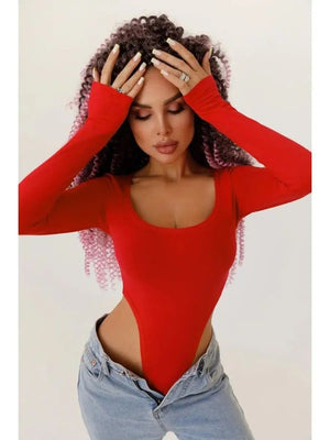 The Siren Edge | Women's Off - Shoulder Long - Sleeve Bodycon Jumpsuit - Negative Apparel