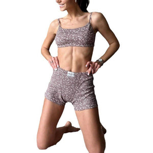 The Sweetheart Set | Heart - Print Cami & Slit - Short Loungewear - Negative Apparel