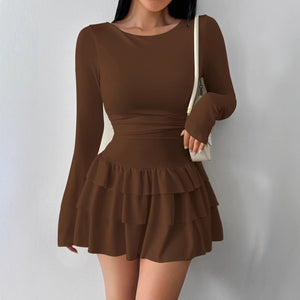 The Timeless Muse | Women's Off - Shoulder Long - Sleeve A - Line Midi Dress - Negative Apparel