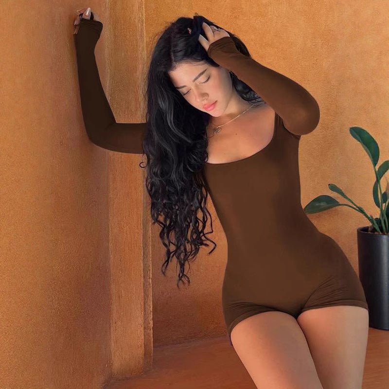 The Urban Siren | Women's Halter U - Neck Long - Sleeve Jumpsuit - Negative Apparel