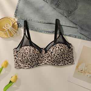 The Wild Allure | Plus Size Leopard Print Underwire Bra - Negative Apparel