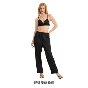 The Zebra Temptation | Women's Zebra Print Satin Cami Top & Long Pants Pajama Set - Negative Apparel
