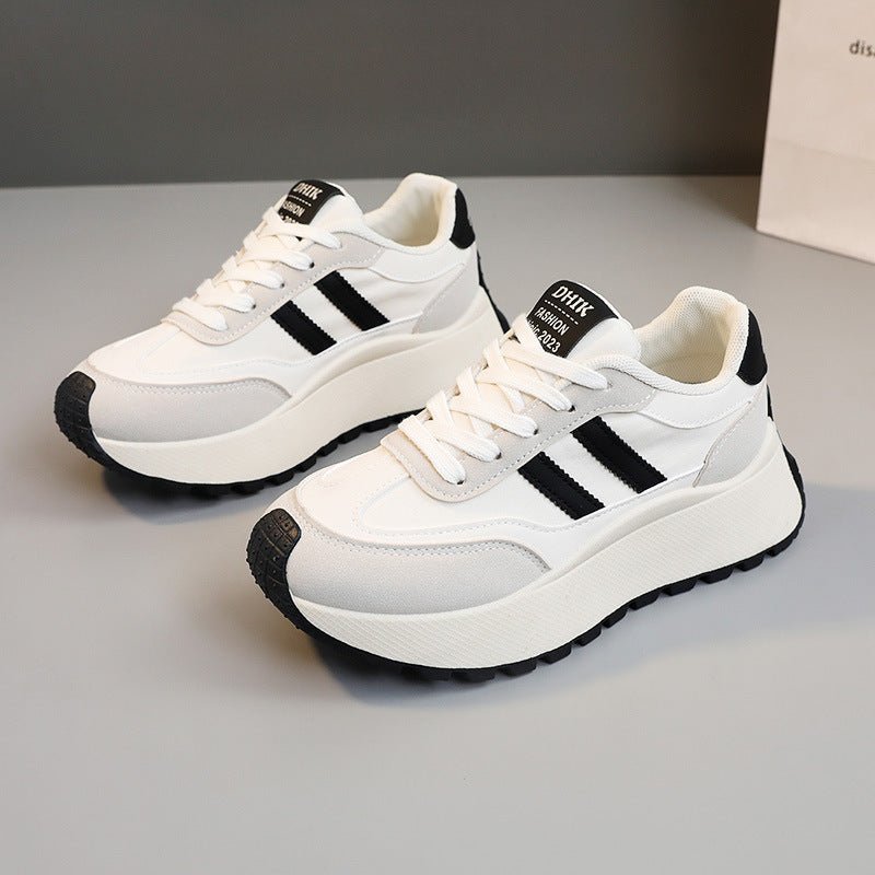 Thick - soled Heightening Women's Shoes Casual Splicing Sports Shoes - Negative Apparel