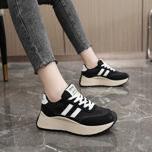 Thick - soled Heightening Women's Shoes Casual Splicing Sports Shoes - Negative Apparel