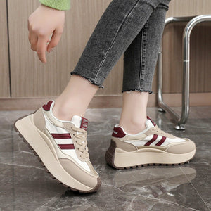 Thick - soled Heightening Women's Shoes Casual Splicing Sports Shoes - Negative Apparel