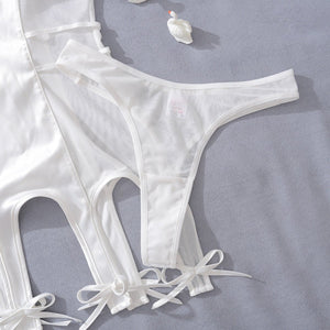 Thin dress splicing design sense pocket body sculpting sexy underwear set - Negative Apparel