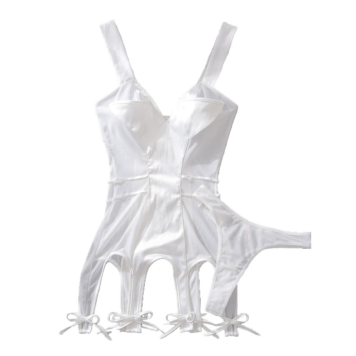 Thin dress splicing design sense pocket body sculpting sexy underwear set - Negative Apparel