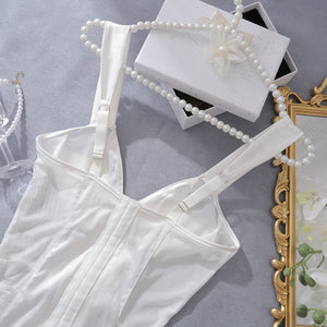 Thin dress splicing design sense pocket body sculpting sexy underwear set - Negative Apparel