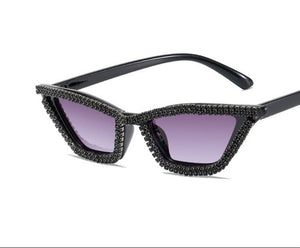 Triangular cat - eye diamond sunglasses – UV400 Full Frame Fashion Shades - Negative Apparel