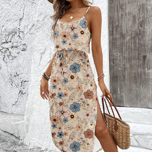 Two - piece set 2025 summer vacation boho style beach skirt set - Negative Apparel