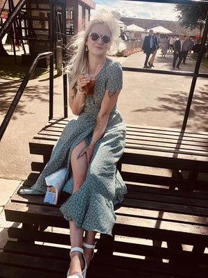 V - neck Cardigan Tie Short Sleeve Bohemian Swing Holiday Dress - Negative Apparel