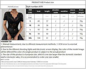 V - neck solid color lace sexy T-shirt slim and thin top women's clothing - Negative Apparel