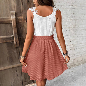 V - neck waist and thin temperament commuting niche design dress - Negative Apparel