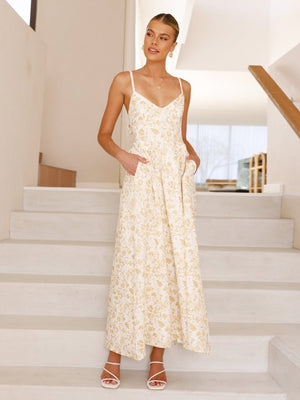 V - neck waist holiday long skirt sexy backless bow tie dress - Negative Apparel