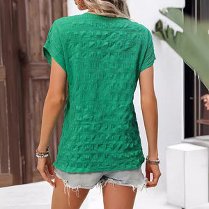 Vacation style shirt short sleeve wrinkled V - neck sleeve top - Negative Apparel