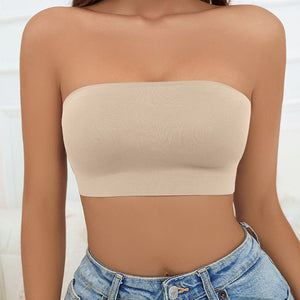 Varsbaby sexy seamless large size tube top without shoulder strap anti - light non - slip chest wrap thin back underwear women - Negative Apparel