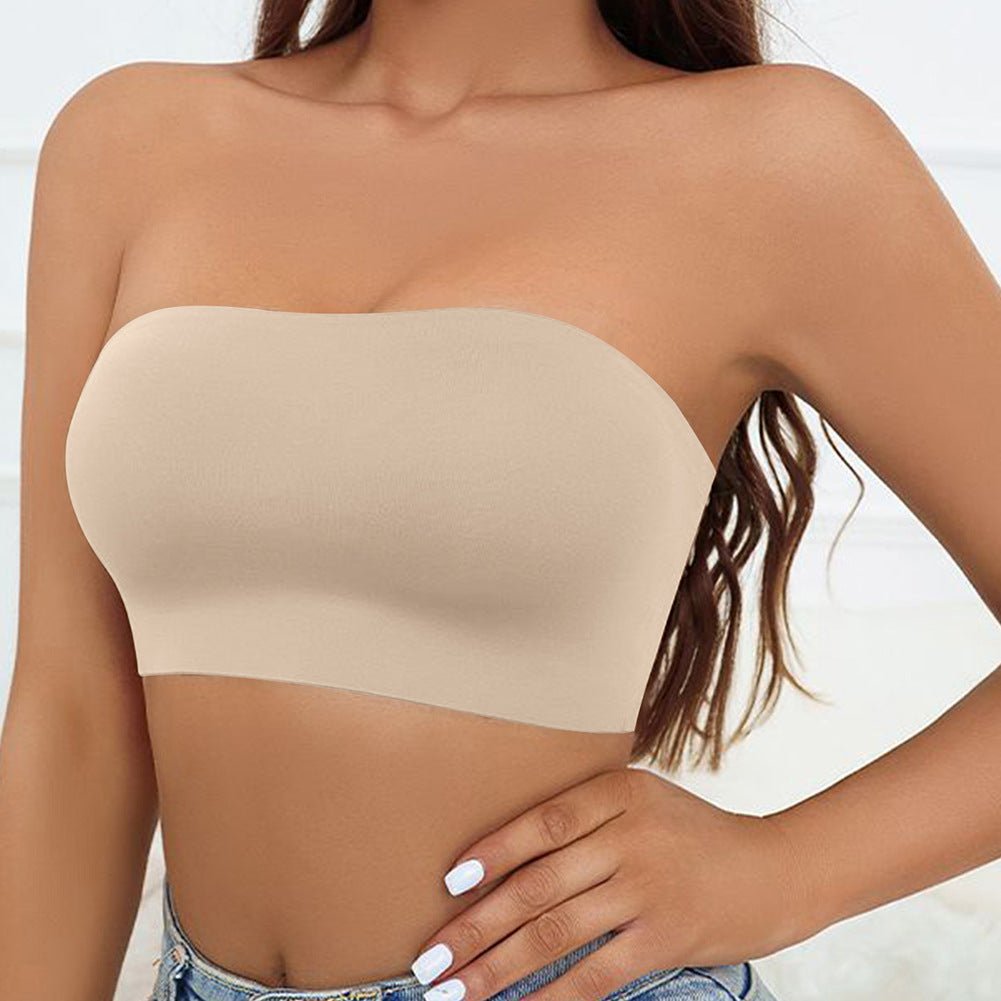 Varsbaby sexy seamless large size tube top without shoulder strap anti - light non - slip chest wrap thin back underwear women - Negative Apparel