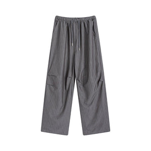 Vertical suit pants drape pants women's summer thin and thin loose straight pants high waist women's ice silk wide leg pants - Negative Apparel