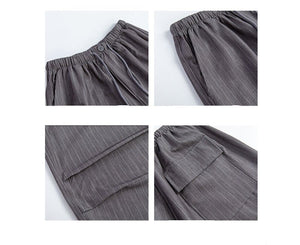 Vertical suit pants drape pants women's summer thin and thin loose straight pants high waist women's ice silk wide leg pants - Negative Apparel