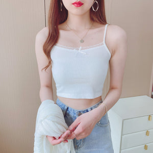 Vest women 2025 summer new style girls Japanese style inner wear lace floral small sling outer wear clothes women's clothing - Negative Apparel