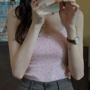 Vest women 2025 summer new style girls Japanese style inner wear lace floral small sling outer wear clothes women's clothing - Negative Apparel