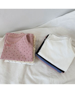 Vest women 2025 summer new style girls Japanese style inner wear lace floral small sling outer wear clothes women's clothing - Negative Apparel