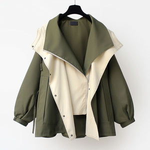 Waisted mid - length windbreaker 2024 new Korean style jacket - Negative Apparel