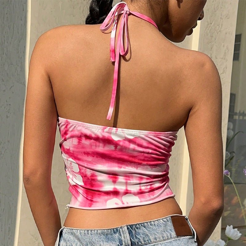 wind neck sling top tie - dye small vest tube top - Negative Apparel