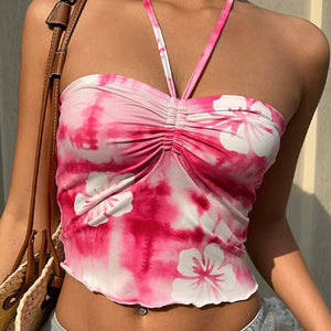 wind neck sling top tie - dye small vest tube top - Negative Apparel