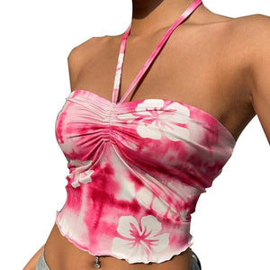 wind neck sling top tie - dye small vest tube top - Negative Apparel