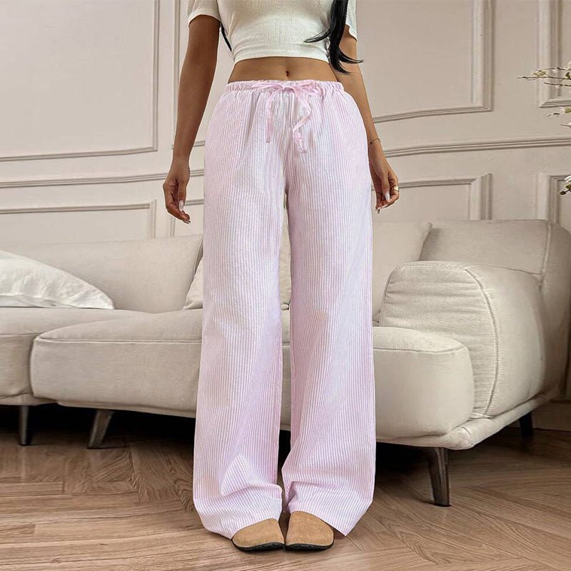 wish women's clothing 2025 summer an and n all - match pink casual pants wide - leg casual trousers - Negative Apparel